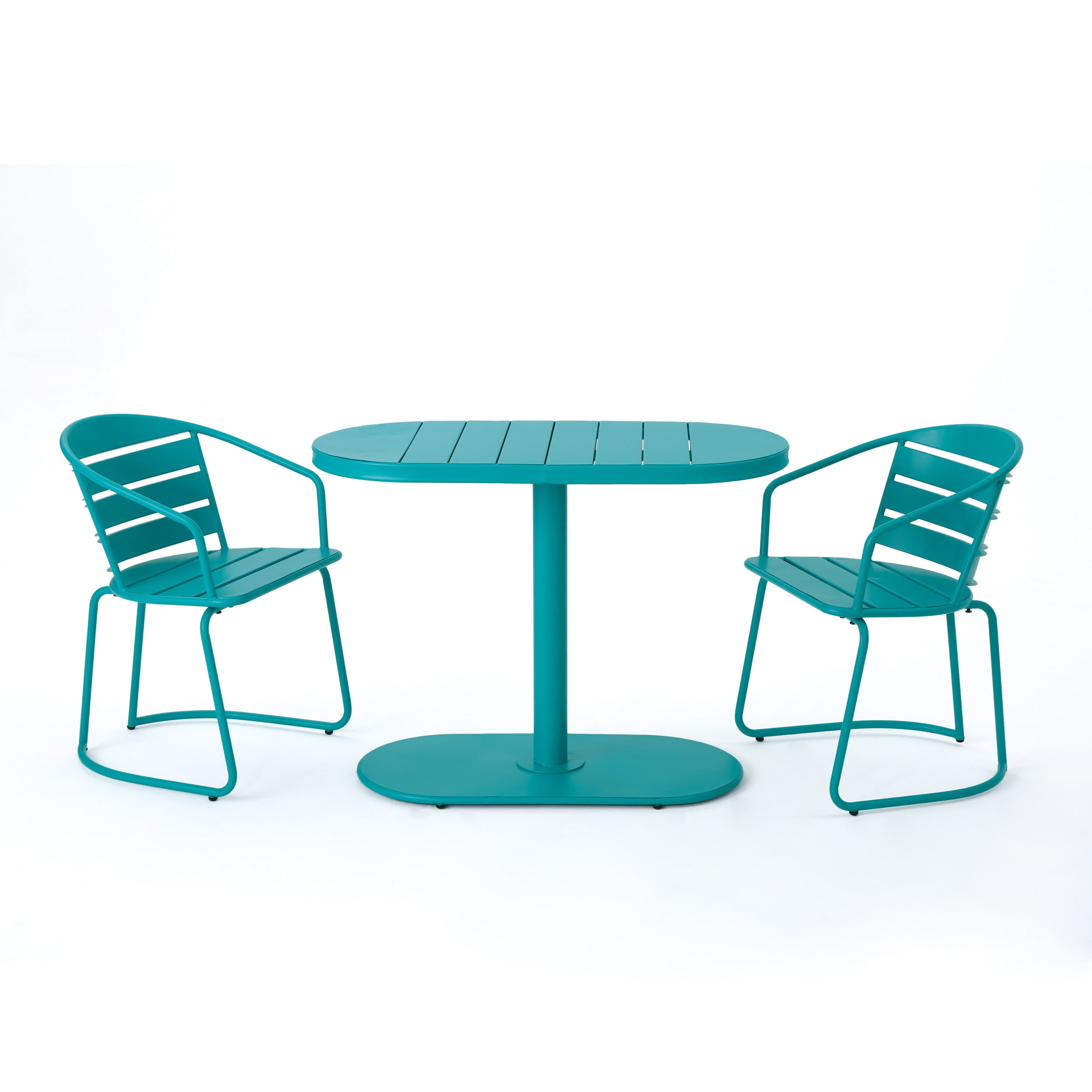 Outdoor 3 Piece Leisure Bistro Set, Combined Table and Chairs Furniture for Patio Garden, Taupe