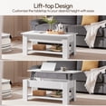 thumbnail image 5 of Yaheetech 39in Lift Top Coffee Table with Hidden Compartment and Open Shelf, White, 5 of 10