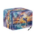 thumbnail image 6 of HELLHERO Ocean Dolphin Print Toaster Cover Fits for 4 Slice, Adjustable Bread Machine Dust Cover, Polyester Waterproof Anti Scratches Toaster Protector（12.4"x10.6"x8.2"), 6 of 8