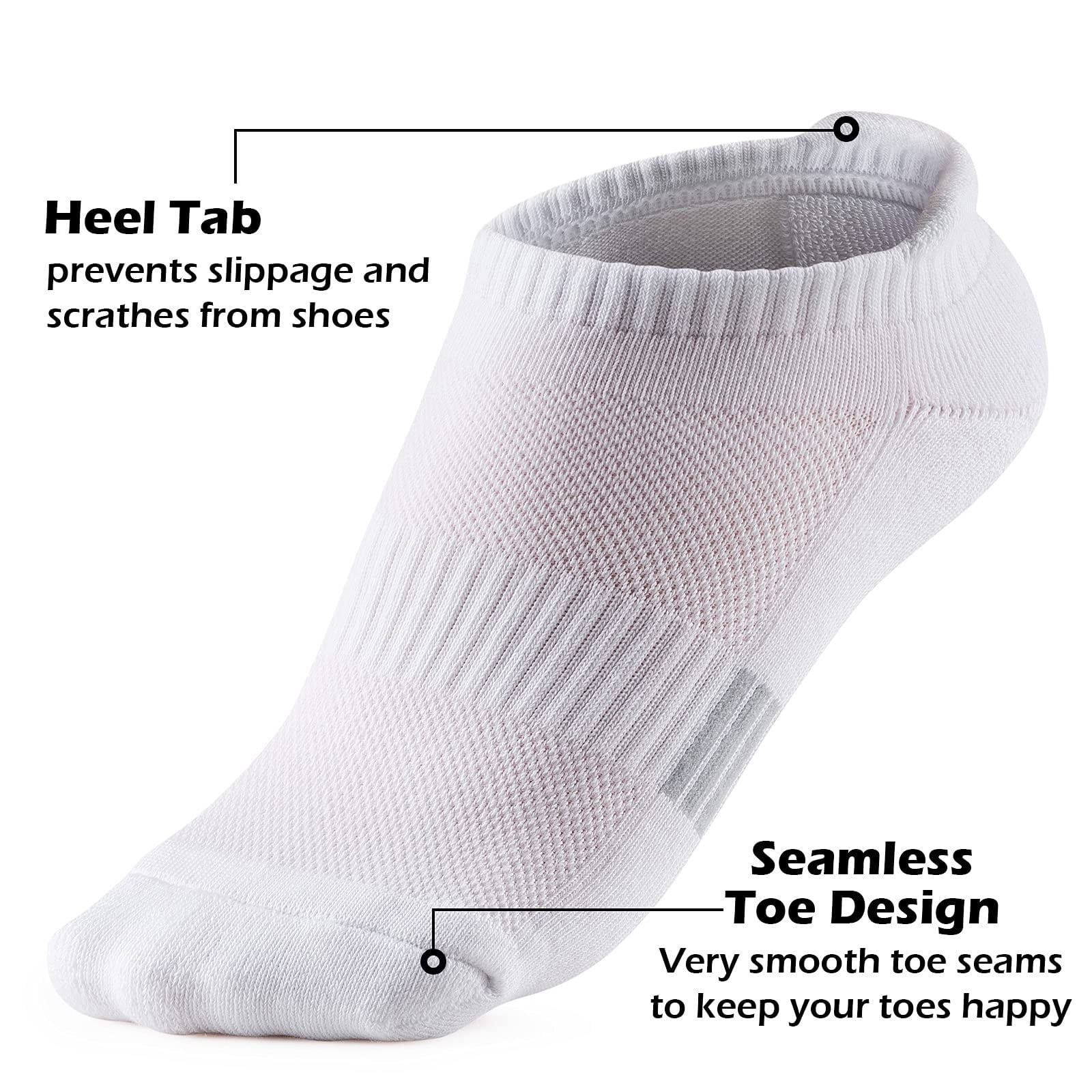 Wancir Running Ankle Socks for Women Athletic Cotton Cushioned 5 Pairs Workout No Show Socks Women