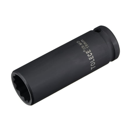 

1/2 Drive 19mm 12-Point Deep Impact Socket CR-MO Steel 78mm Length Metric Sizes