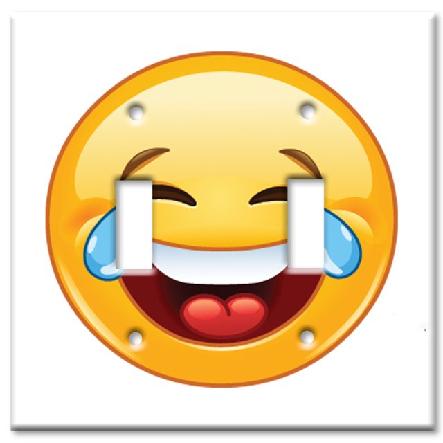 Double Gang Toggle OVERSIZE Wall Plate - Laugh Until You Cry Emoji ...
