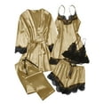 thumbnail image 2 of Censtreet Silk Pajamas for Women 5Pcs Sleepwear Loungewear Satin Robe Cami Shorts Pj Set, 2 of 7