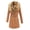 Camel, variant on Women's Faux Suede Leather Pea Coat Long Winter Outerwear with Detachable Fur Collar