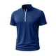thumbnail image 4 of pstuiky camisetas para hombre, Camiseta deportiva de verano para hombre, de color liso, ajustada, con cremallera, de manga corta y cuello alto camisas casuales para hombre s, 4 of 5