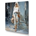 thumbnail image 2 of Designart "Stylish Denim Woman IV" Fashion Canvas Art Print, 2 of 7