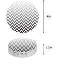 thumbnail image 1 of FMSHPON Grey Chevron Pattern Set of 8 Round Coaster for Drinks, Absorbent Ceramic Stone Coasters Cup Mat with Cork Base for Home Kitchen Room Coffee Table Bar Decor, 1 of 5