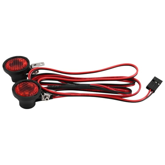 LED Lights Bright Headlights Spotlight for 1/10 RC Crawler Car TRX4 TRX6 Axial SCX10 90046 Round 2LED Red Light