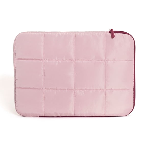 U Brands Nylon Puffer Laptop Sleeve, 15 Inch, Rose Pink, Protective Laptop Bag