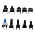 thumbnail image 2 of 180-Piece Assorted 6x6mm Momentary Tactile Push Button Switch Kit - 10 Sizes (4.3mm to 14mm) - PC+Metal Construction, Black - Ideal for TV, Audio, Computers, Remote Controls & Electronics Projects -, 2 of 5