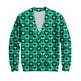 thumbnail image 7 of QHRMKOG Men Cardigan Romantic Valentine's Day Heart Cardigan Sweaters Print Relaxed Fit Long Sleeve V Neck Button Up Cardigans Fashion Ribbed Knit Sweater Green 3XL, 7 of 7