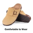 thumbnail image 4 of Litfun Suede Clogs for Women Cork Footbed Sandals Arch Support Potato Shoes with Adjustable Buckle, Brown, 4 of 8