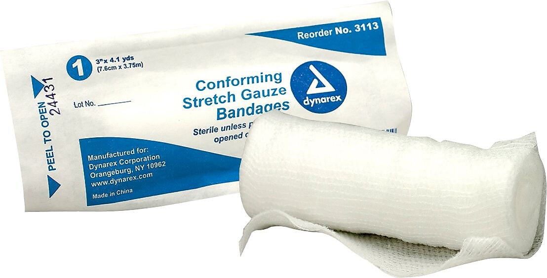 Dynarex Conforming Stretch Gauze Bandage 3" 1/Roll 730021