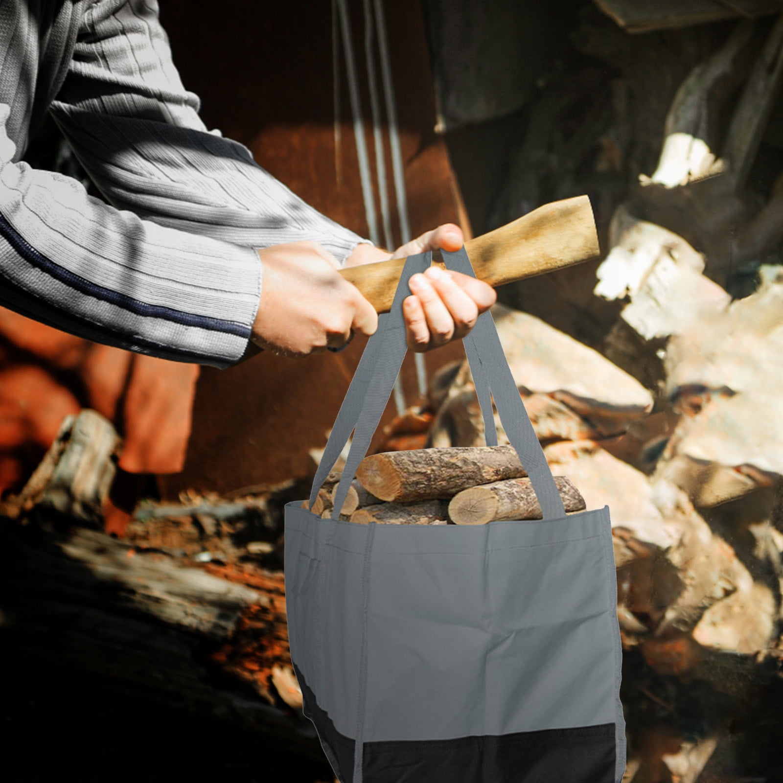 Hot6sl Home Garden Oxford Fabric Firewood Carrier Log Tote Bag standing Lined Firewood Tote Bag Firewood Log Carrier Oxford Fabric Bag Walmart
