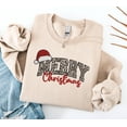 thumbnail image 2 of Embroidered Merry Christmas Leopard Sweatshirt, Merry Christmas with Santa Hat Shirt, Christmas Season Shirt, Trendy Christmas Shirt, 2 of 4