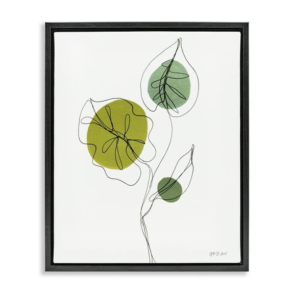 Stupell Industries Leafy Garden Delight Botanical & Floral Painting Black Floater Framed Art Print Wall Art, 17 x 21