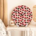 thumbnail image 3 of YladaFaie Strawberry 10 Inch Silent Non Ticking Battery Operated Clock Vintage Round Clock for Living Room Bedroom Bathroom Office Decor, 3 of 7