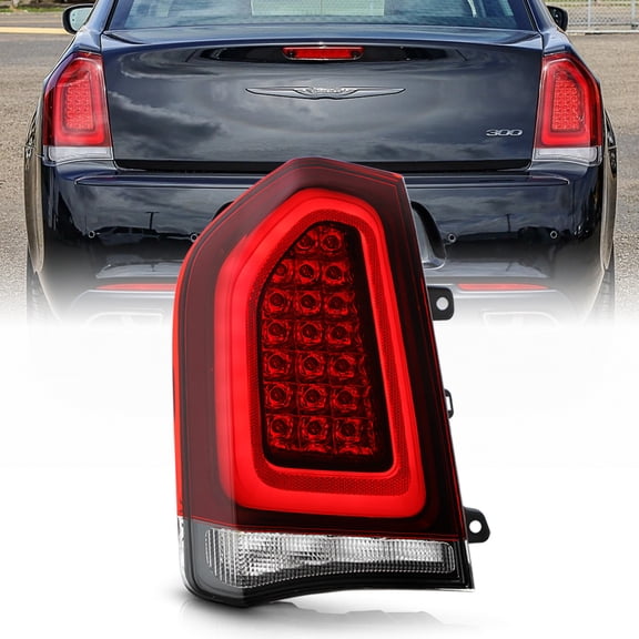 For 2015-2023 Chrysler 300 Black Trim Full LED Tail Light Brake Lamp - Driver