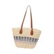 thumbnail image 4 of Bolso de hombro para mujer, bolso bandolera, bolso tote portátil, bolso de playa tejido para el trabajo. Azul beige, 4 of 9
