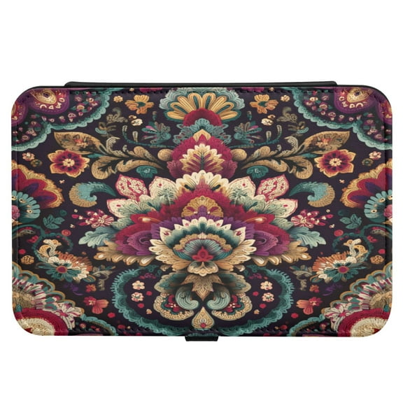 Leather Jewelry Box Rectangular 8.27x5.5x1.78In Travel Jewelry Storage Earrings Necklace Bracelet Watch Brooch Storage Seamless Colored Pattern