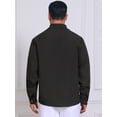 thumbnail image 3 of DARING DIVA Men's Contrast Trim Long Sleeve Button Down Formal Shirts L Black, 3 of 7