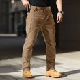 thumbnail image 2 of Awwp Mens Pants, Stretch Cargo Pants Lightweight Casual Hiking Outdoor Work Pants for Men Gold M, 2 of 5