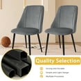 thumbnail image 3 of Velvet Dining Chairs with Black Metal Legs for Living Room, Set of 2, Grey, 3 of 12