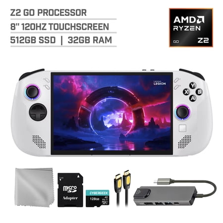 Lenovo Legion Go S 512GB Gaming Handheld 8-inch Touchscreen 120Hz WUXGA AMD Ryzen Z2 Go CPU, Mytrix Hub, 128GB MicroSD Card, 4 Accessories: 5 in 1 Bundle