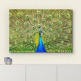thumbnail image 3 of wall26 Canvas Print Wall Art Vibrant Neon Peacock Bird Feather Portrait Nature Animals Photography Realism Rustic Scenic Landscape Wilderness Zen Colorful for Living Room, Bedroom, Office - 12"x, 3 of 5