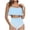 Blue, variant on Thong Bikini Sets For Women, Tummy Control Swimwear Strapless One Piece Swimsuit Ruched Bathing Suits for Women Slimming Bandeau Tube Top Bikini