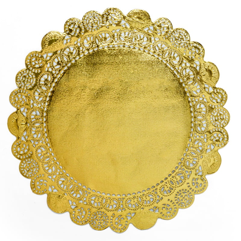250ea 4" Gold Foil Paper Doilies by Paper Mart