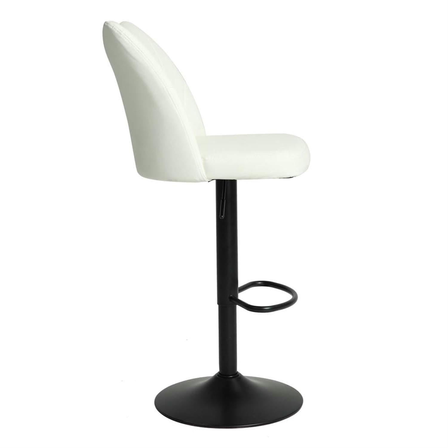 Demi Bonn 44" Adjustable Counter Height Bar Stools Set of 2, Swivel Barstools with Back, Kitchen Island Countertop Chairs for Dining Room, White