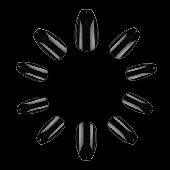 600PCS Short Coffin False Nail Tips, FITDON Clear Full Cover Acrylic Ballerina Coffin Fake Nails