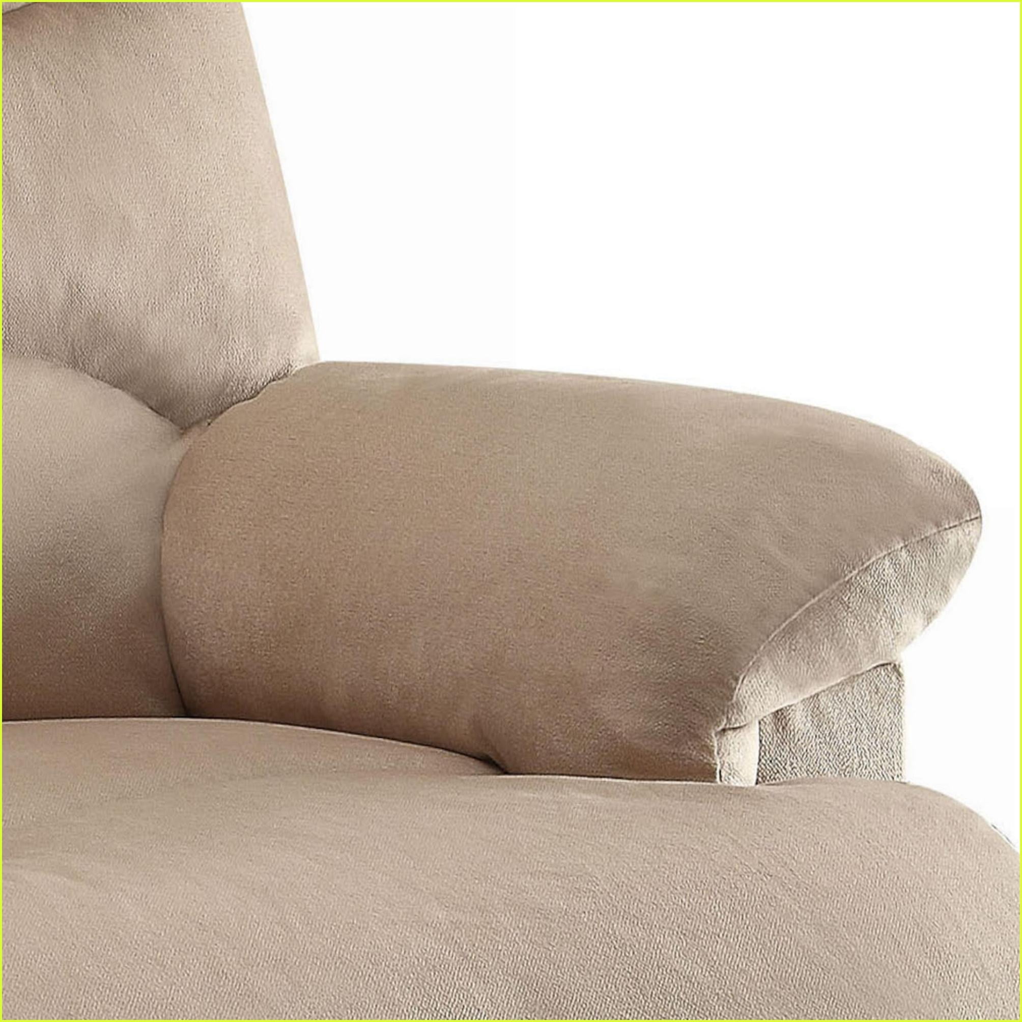 Recliner with Motion Recline & Pillow Top Arms | Fabric & Metal Frame | Beige