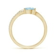thumbnail image 2 of Angara Natural 0.55 Ct. Aquamarine with Diamond Fashion Ring in 14K Yellow Gold for Women (Ring Size: 12), 2 of 10