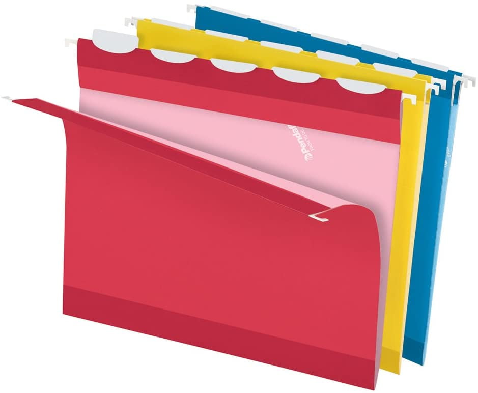 Pendaflex ReadyTab Hanging File Folder, Assorted Colors, 1/5 Cut Tabs