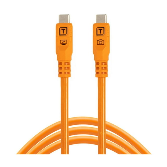 Tether Tools TetherPro Optima 10G 10' USB-C Straight to USB-C Straight Cable, Orange