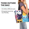 thumbnail image 2 of Fotbe Colorful Cats Pattern Art Bolsa Tote Estética de Lona con Estampado para Mujer - Bolsa Reutilizable de Hombro Casual para Vacaciones, Compras, Trabajo y Gimnasio, 2 of 8