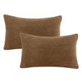 thumbnail image 1 of Ionze Home Textiles - Cojín decorativo rectangular de pana suave a rayas para sofá (12 fundas), 1 of 5