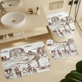 thumbnail image 3 of Western Vintage Cowboy 4 Pcs Shower Curtain set Bathroom Set American Cowboy Riding Horses Wild West Desert Shower Mat Shower Curtain with Rug 12 Hooks,72" W x 72" L, 3 of 8