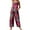 Red, variant on Women's Patchwork Dual Pocket Jumpsuit - Loose Floral Print Bohemian Wide Leg Bib Overall for Spring & Summer