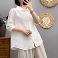 thumbnail image 5 of XuJwPNcy Button Down Shirts for Women Half Sleeve Collared Tops Trendy Casual Summer Tee Clothes Breathable Comfy Outfits, 5 of 5