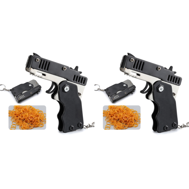 Caja Fuerte para Pistola FLhrweasw Mini Bursts con Banda de Goma y Llavero Color Negro 2 uds