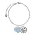 thumbnail image 1 of Delight Jewelry Baby Boy Blue Heart with Baby Feet - Domed Thank You Charm Bracelet, 6"+2", 1 of 5