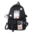 thumbnail image 3 of Mochila escolar de nailon con bolsillo para mujer morral escolar estilo Likrtyny Preppy para chicas adolescentes Mochila de moda para estudiantes universitarios, 3 of 6