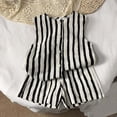 thumbnail image 2 of REDARER Kids 2 Piece Stripe Outfit Sleeveless Button Front Tank Top Elastic Waist Shorts For Summer Casual Wear,4-5 Years, 2 of 8