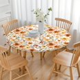 thumbnail image 3 of Pioneer Flower Floral Print Pattern Round Fitted Tablecloth with Elastic Edge,Dining Table Cover Waterproof,Outdoor Round Tablecloth for Camping,Dining,Indoor and Outdoor, 3 of 7