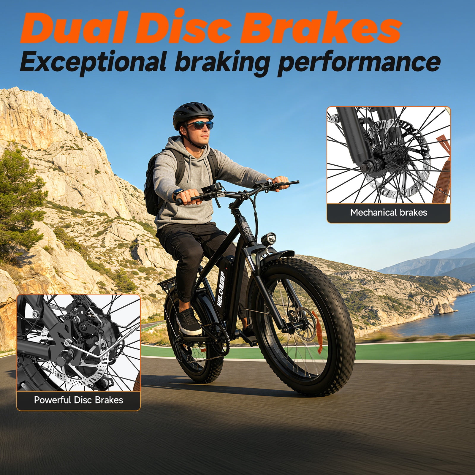 26" Fat Tire Electric Bike for Adults, 750W Motor (1500W Peak), 48V 15.6Ah Removable Battery, UL 2849 Certified Off-Road Ebike, 7-Speed Dual Disc Brakes, Black