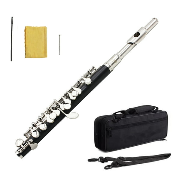 Dcenta Key of C Piccolo Flute with Polish Cloth Cleaning Stick Screwdriver, Piccolo Instrument for Beginners Students