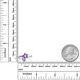 thumbnail image 3 of Gem Stone King 925 Sterling Silver Purple Amethyst and White Lab Grown Diamond Flower Open Ring for Women (0.53 Cttw, Gemstone February Birthstone, Size 9), 3 of 3